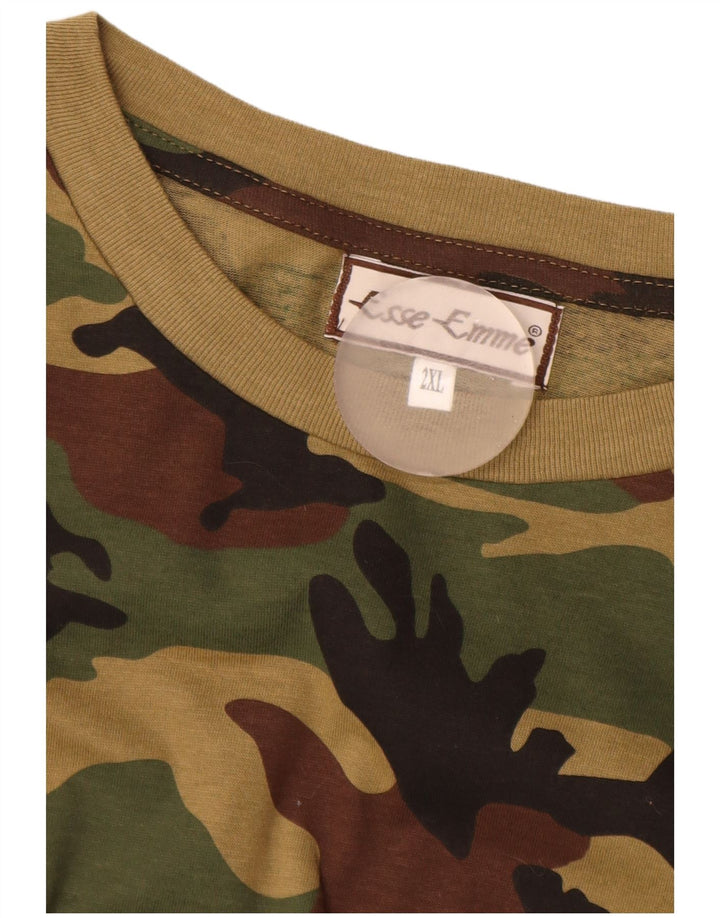 ESSE EMME Tricou pentru bărbați Top 2XL Kaki Camuflage Bumbac