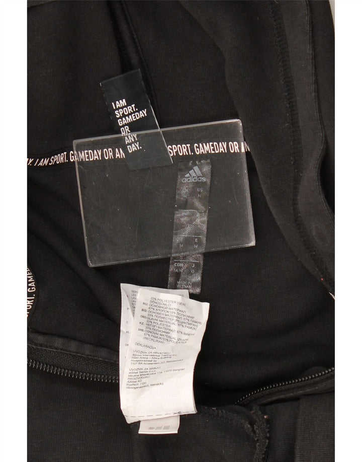 Pulover Adidas pentru bărbați Graphic Zip, bumbac mediu negru