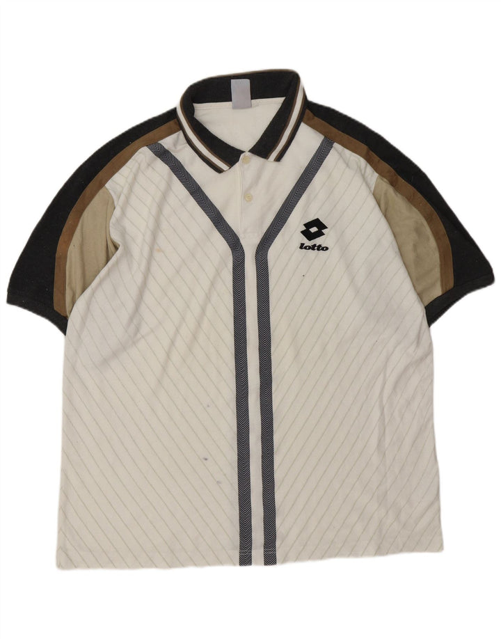 Tricou polo LOTTO pentru bărbați XL, alb, poliester color bloc