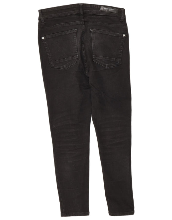 Blugi skinny tăiați pentru bărbați Zara EU 40 Medium L31 L25 Bumbac negru