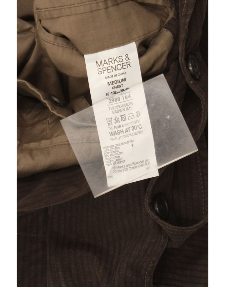 Jachetă pentru bărbați Marks & Spencer cu 2 nasturi, UK 38, maro mediu, cu dungi