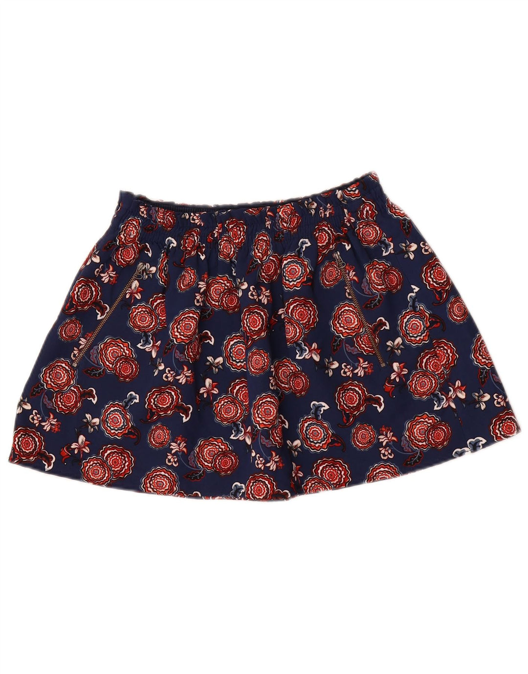 Fusta Mini Zara Femei Medium W28 Albastru Marin Floral