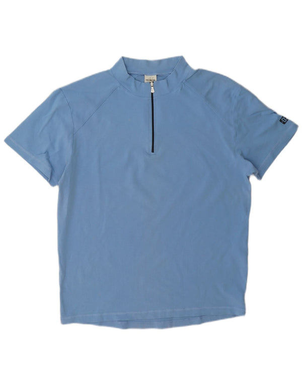 Tricou pentru femei Calvin Klein Jeans, cu fermoar și gât, UK 20 2XL, bumbac, albastru