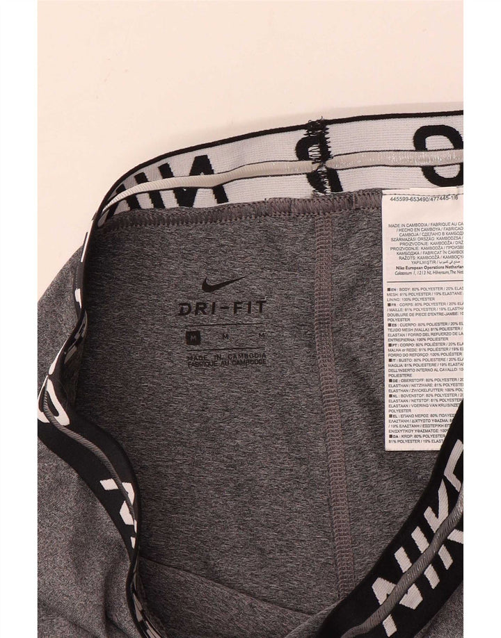 Leggings cu grafice Nike Dri Fit pentru femei UK 14 Gri mediu Colorblock