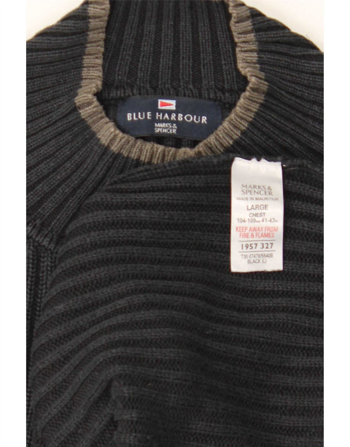 Marks & Spencer Pulover pentru bărbați, Blue Harbour, cu decolteu triplu, mare bleumarin