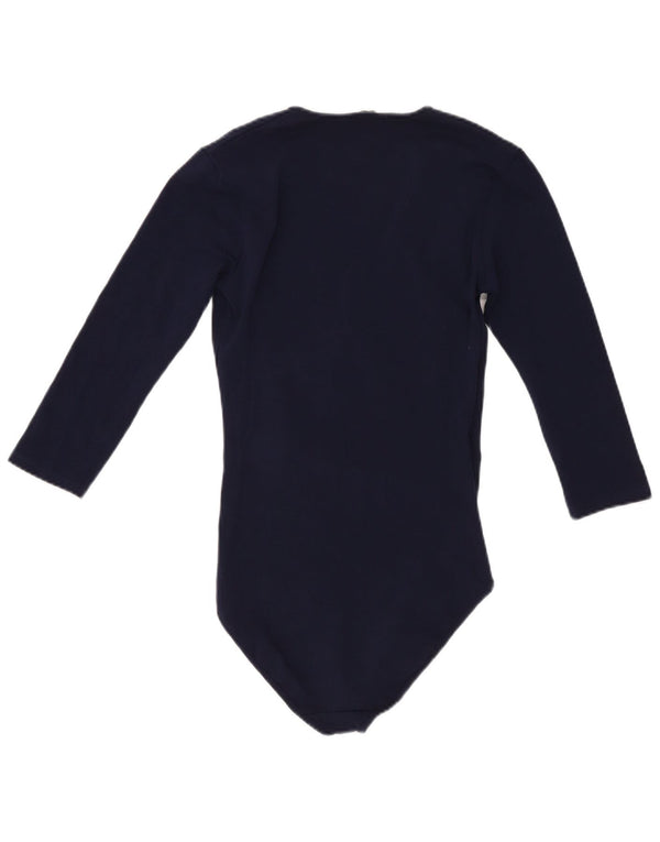Body Zara femeie cu mâneci 3/4 UK 8 mic bumbac bleumarin