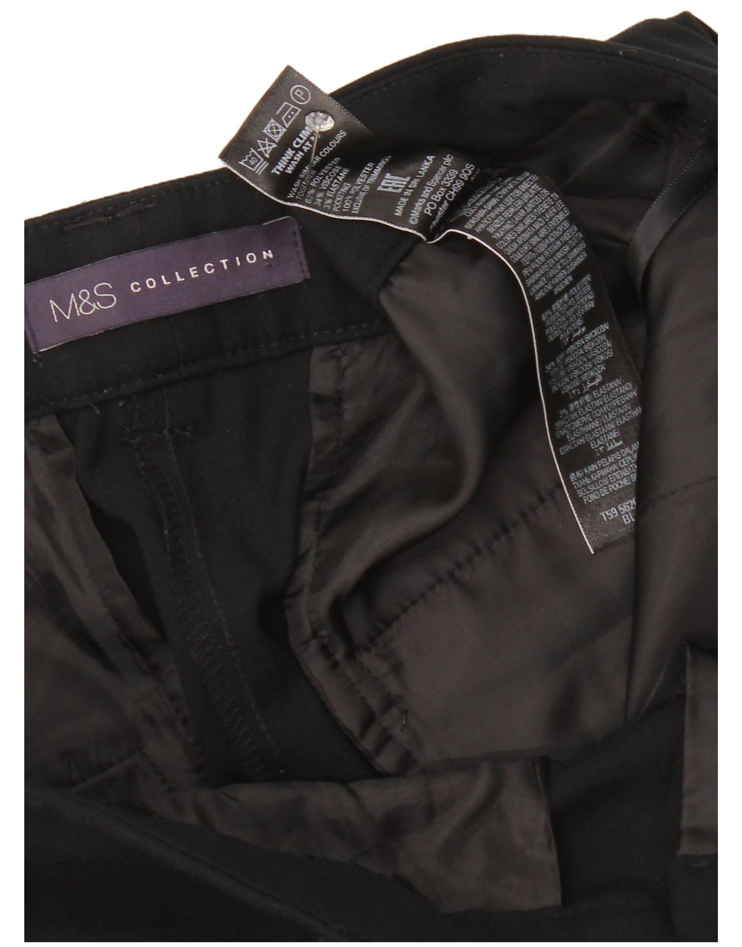 Pantaloni chino pentru femei Marks & Spencer UK 12 Medium W34 L29 Negru