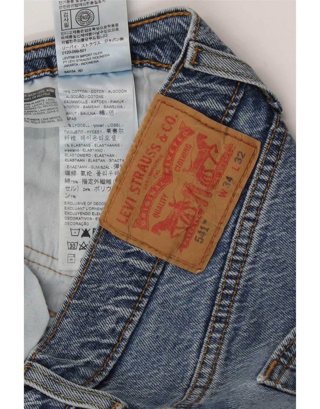Blugi drepti pentru bărbați Levi's 541 W34 L32 Bumbac albastru