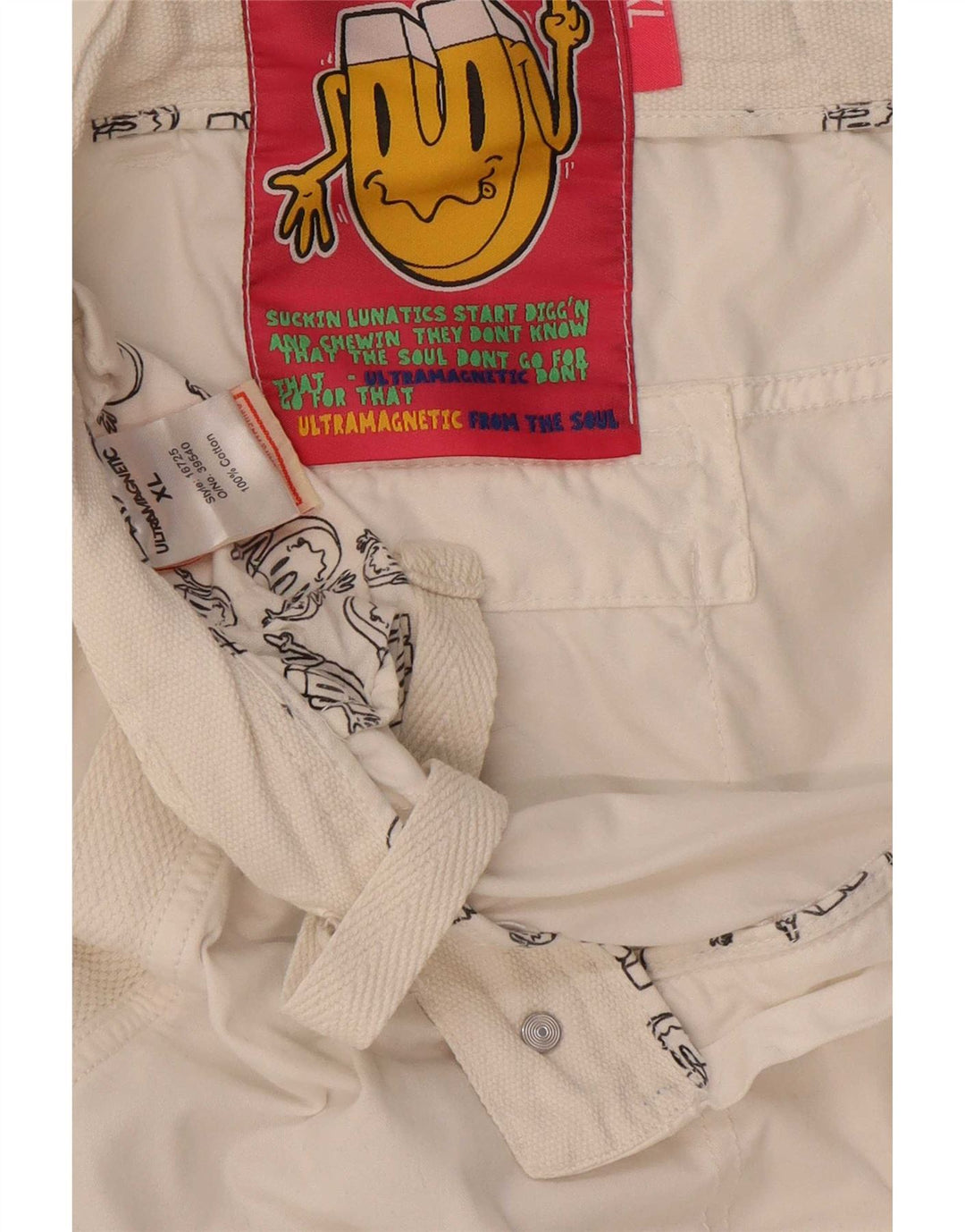 Pantaloni scurți cargo ultramagnetici pentru bărbați XL W38 bumbac alb