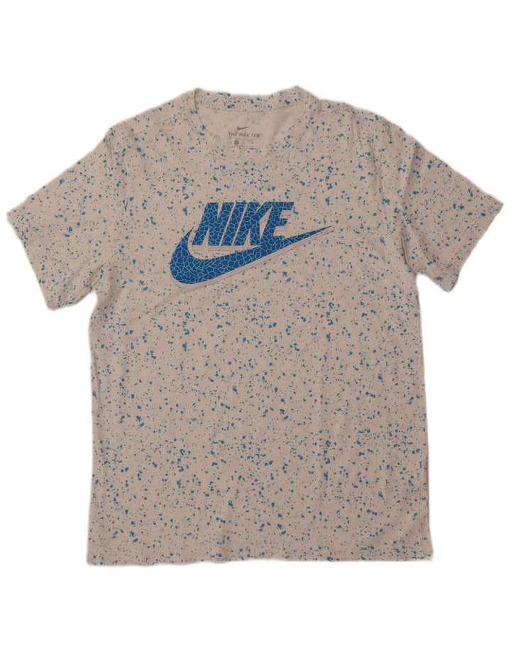 Tricou grafic pentru bărbați NIKE Top mediu alb bumbac cu pete