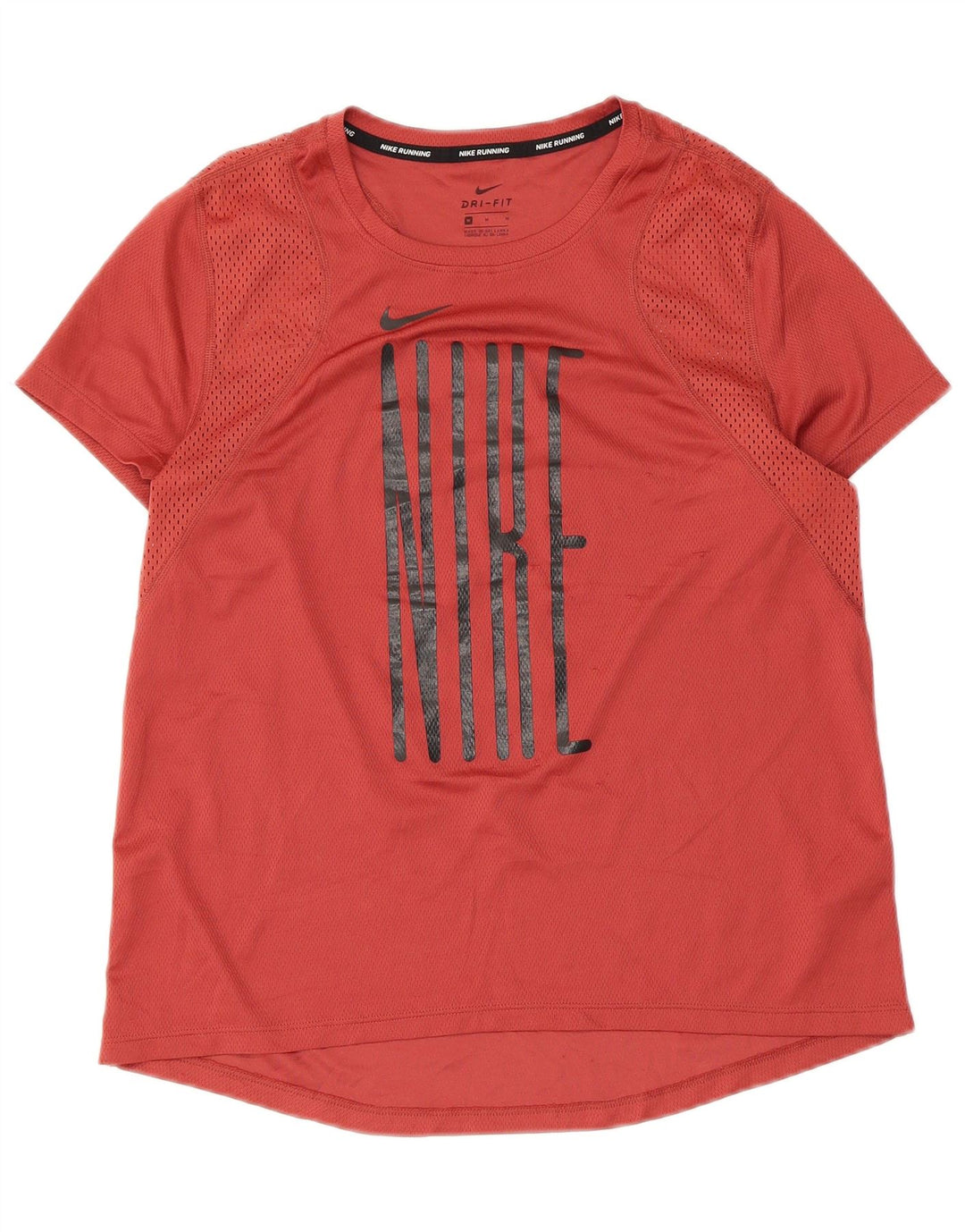 Tricou grafic Nike Dri Fit Running pentru femei Top UK 12 Poliester roșu mediu