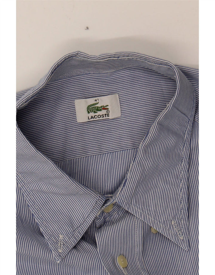 LACOSTE Mens Shirt Size 41 Large Blue Pinstripe Vintage Lacoste and Second-Hand Lacoste from Messina Hembry 