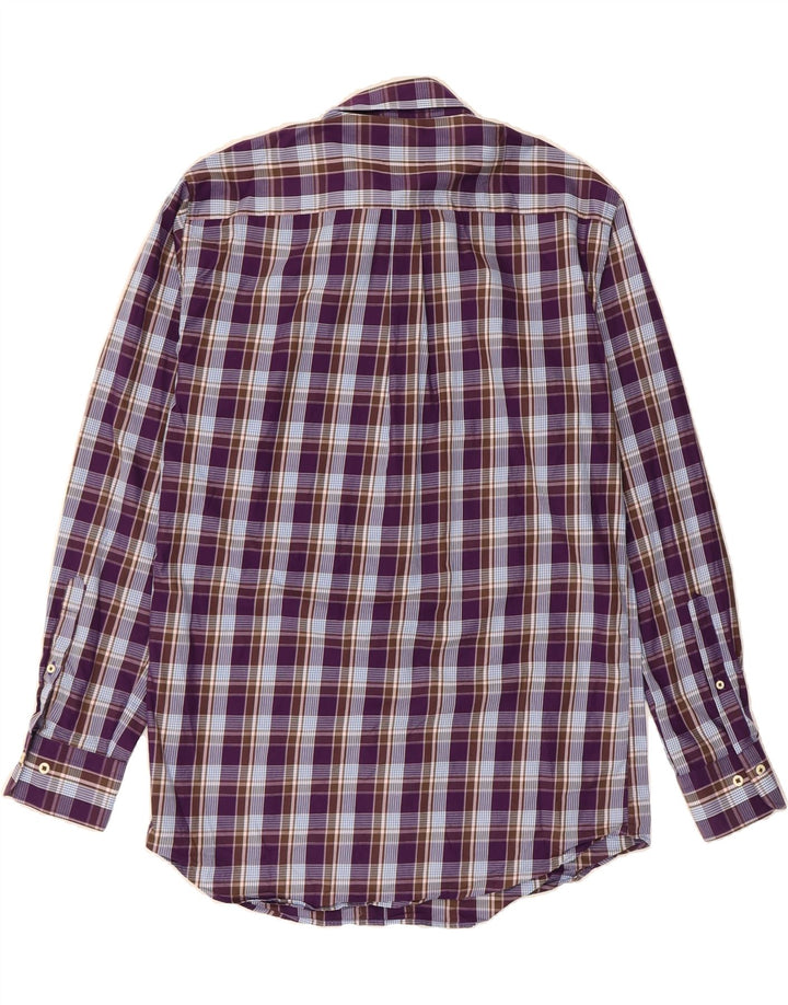 PETER MILLAR Mens Shirt Large Purple Check Cotton Vintage Peter Millar and Second-Hand Peter Millar from Messina Hembry 