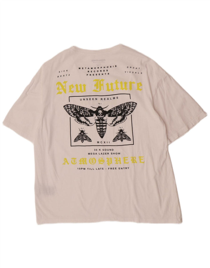 Tricou cu grafic Jack & Jones pentru bărbați Top mediu din bumbac alb