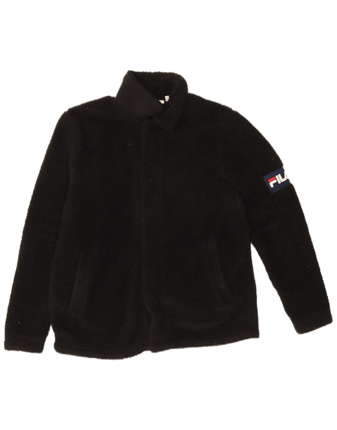 Jachetă pentru femei Fila Graphic Fleece UK 10 Small Negru Poliester