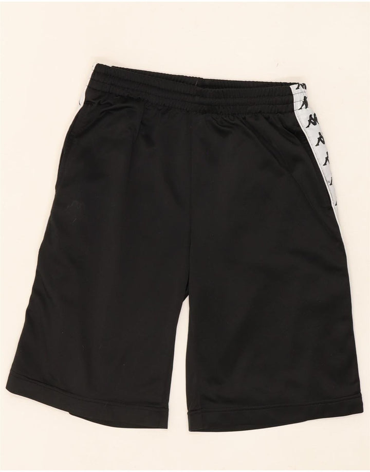 Pantaloni scurți de sport grafic Kappa pentru bărbați, negru, poliester color bloc