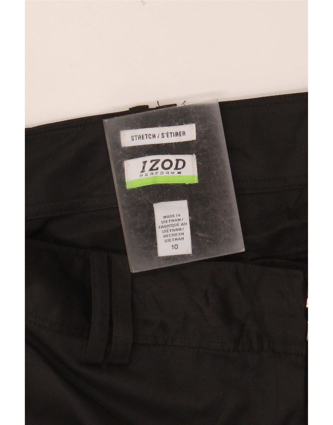 Pantaloni chino drepți pentru femei IZOD US 10 Large W32 L30 Poliester negru
