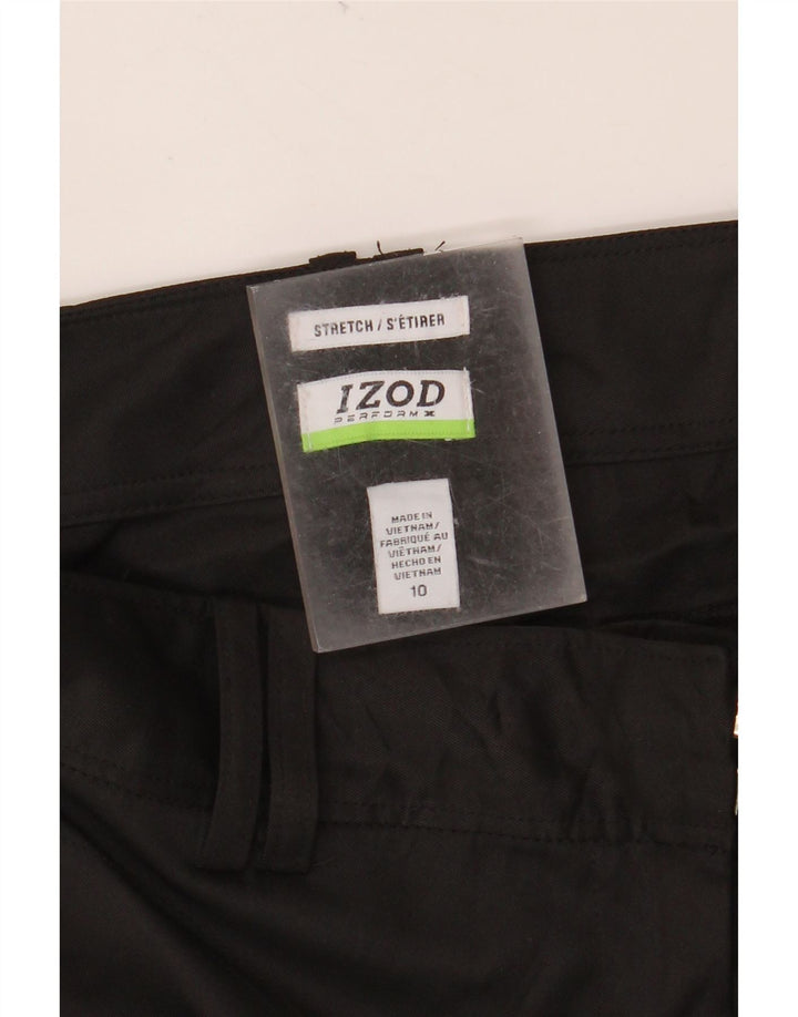 Pantaloni chino drepți pentru femei IZOD US 10 Large W32 L30 Poliester negru