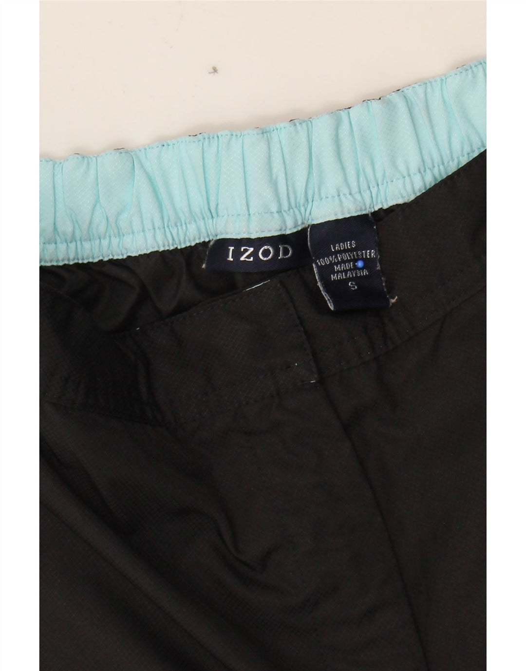 IZOD Womens Tracksuit Trousers UK 10 Small Black Striped Polyester Vintage Izod and Second-Hand Izod from Messina Hembry 
