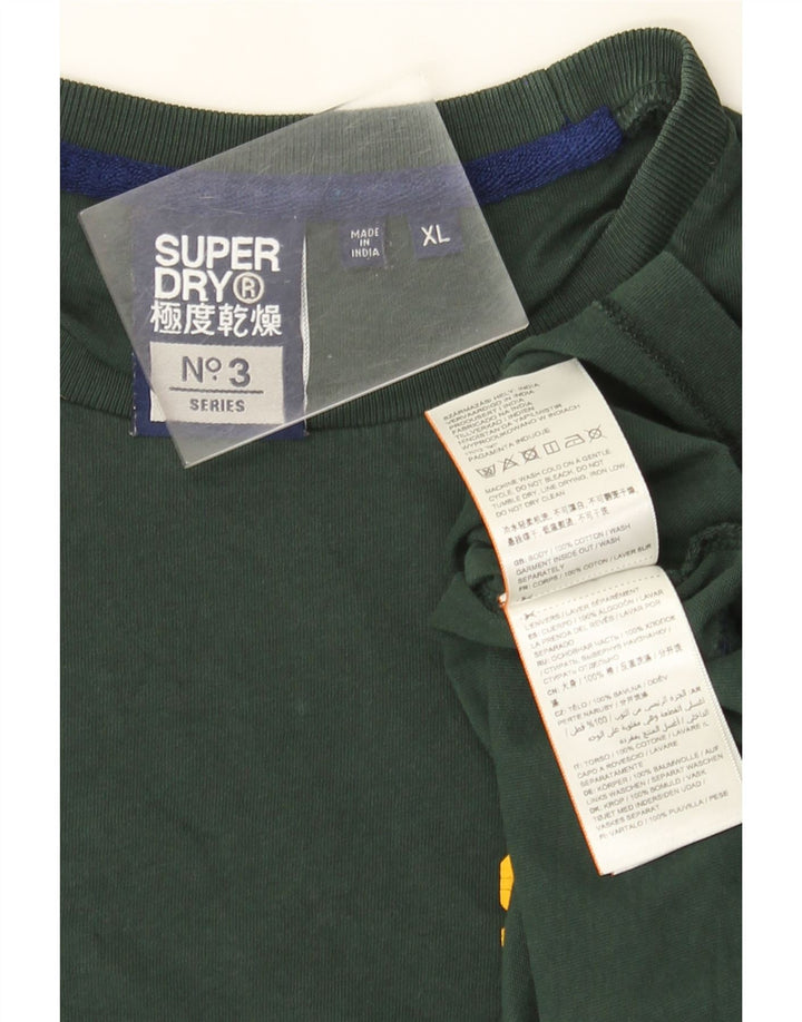 Top grafic pentru bărbați Superdry cu mânecă lungă XL, bumbac verde