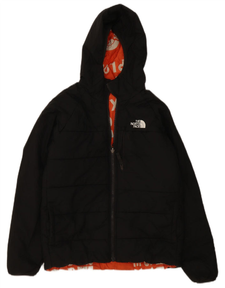 Jachetă reversibilă cu glugă The North Face pentru băieți 13-14 ani mare neagră