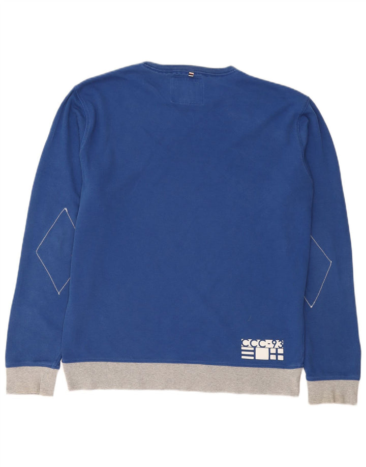 Crew Clothing Hanorac pentru bărbați Pulover Medium Blue Colorblock Bumbac