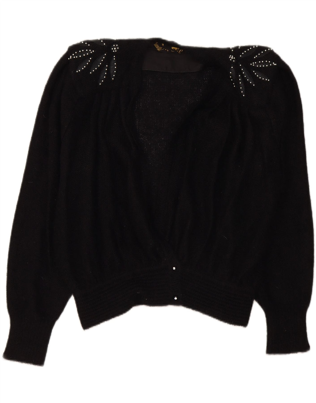 Pulover Cardigan Vintage pentru Damă IT 48 XL Negru
