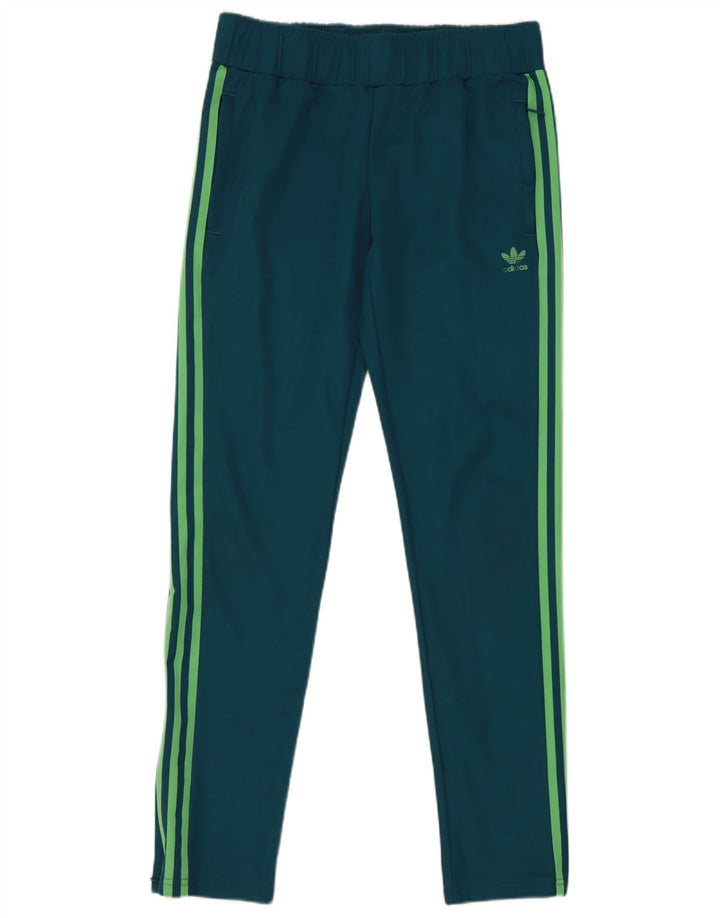 Pantaloni de trening Adidas pentru femei UK 12, bumbac albastru mediu