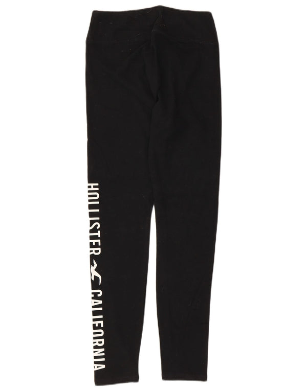 Leggings grafic Hollister pentru femei UK 8 Small Black Bumbac