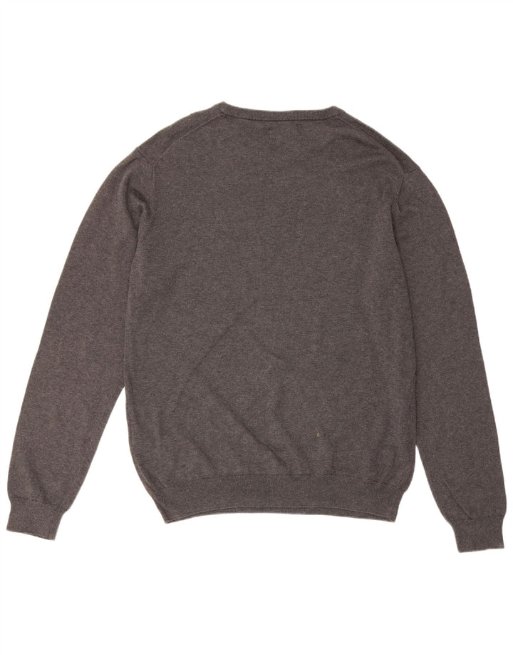 Pulover Gant pentru bărbați, cu gât roșu, XL, bumbac gri