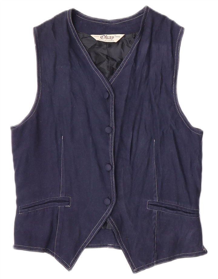 Okay Vestă pentru femei UK 12 Medium Bleumarin Poliester