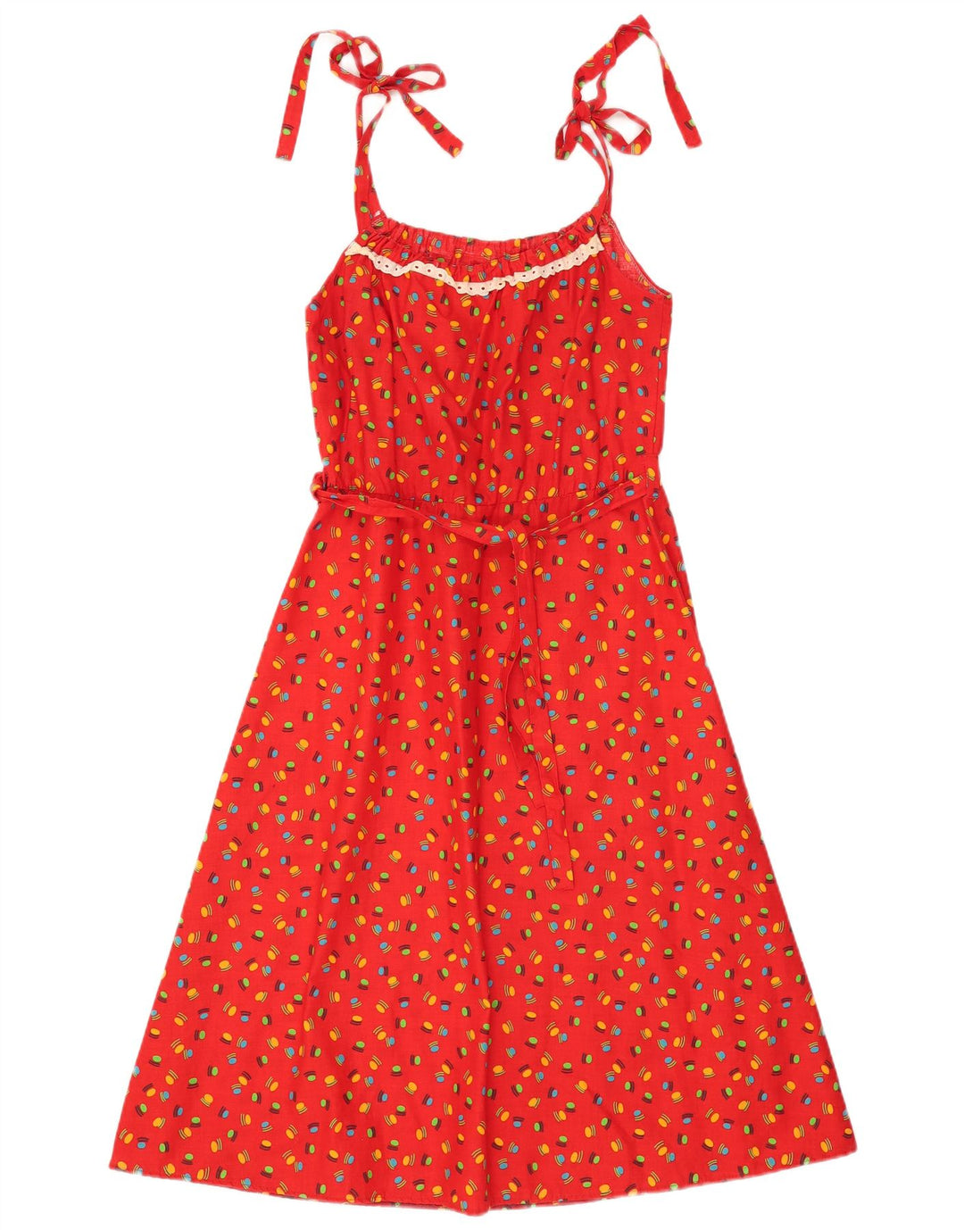 Rochie de damă vintage cu model abstract IT 44 roșu mediu