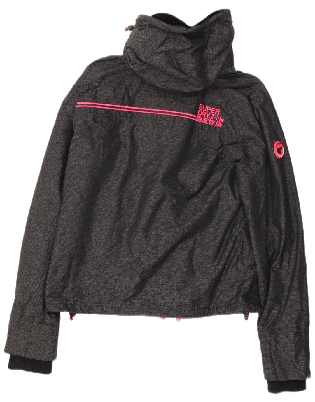 Jachetă Windbreaker pentru femei cu grafică SUPERDRY UK 12, gri mediu