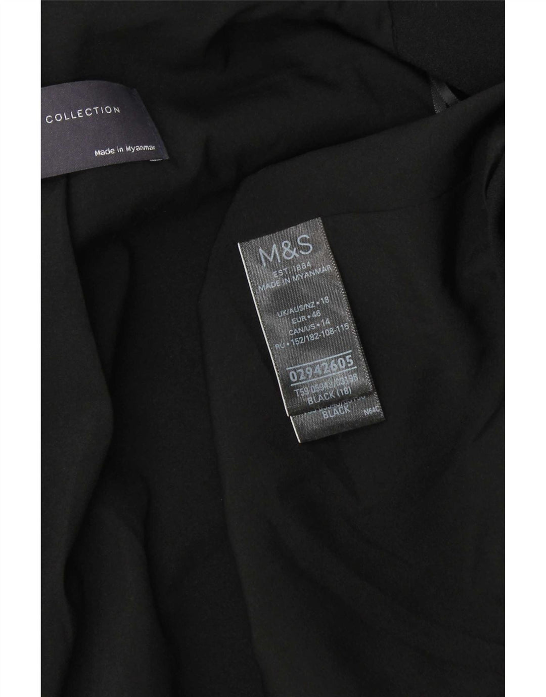 Jachetă pentru femei Marks & Spencer cu mâneci 3/4 deschise, UK 18 XL, negru