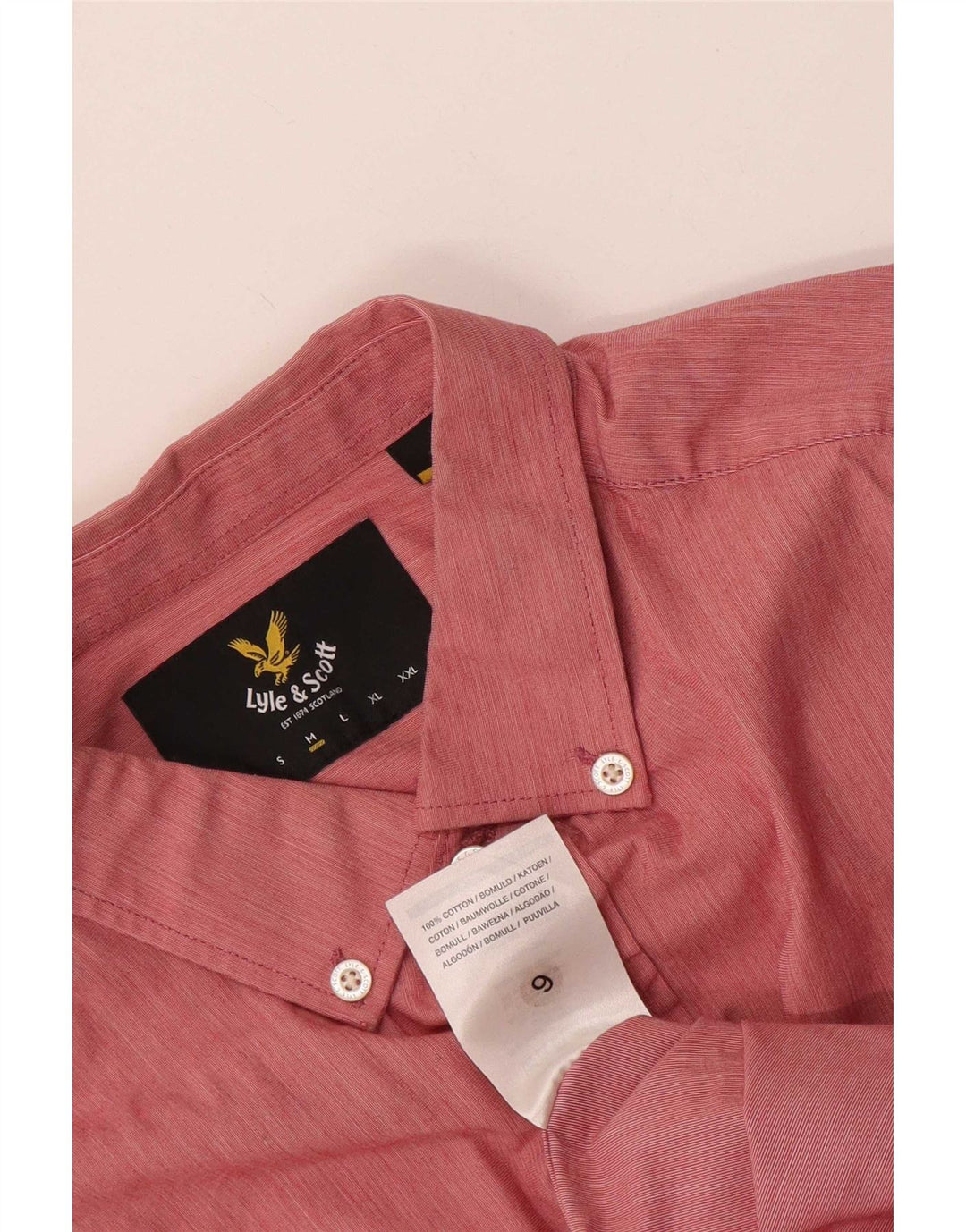 Cămașă pentru bărbați Lyle & Scott, bumbac roz mediu