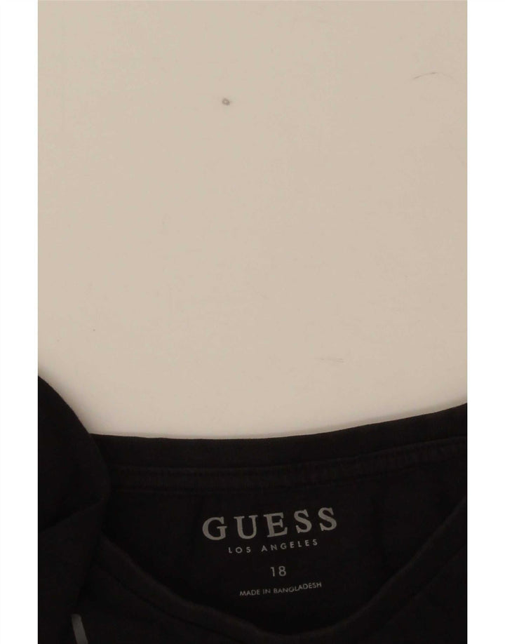 Guess Boys Top grafic cu mânecă lungă 15-16 ani, negru