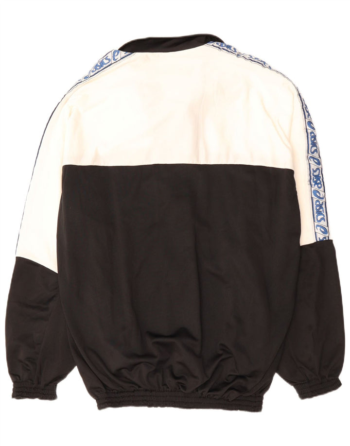 Jachetă de top pentru trening grafic ASICS pentru bărbați, mare, negru, bloc de culoare