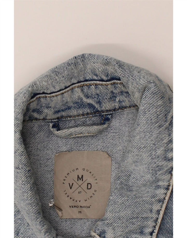 VINTAGE Womens Denim Jacket UK 14 Medium Blue Cotton Vintage Vintage and Second-Hand Vintage from Messina Hembry 