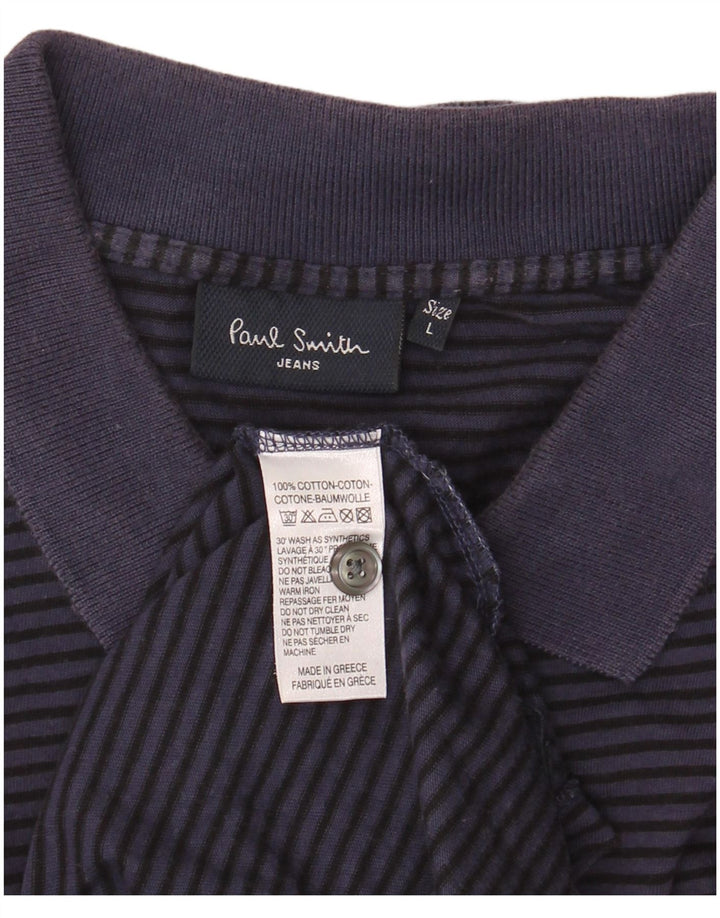 Cămașă polo pentru bărbați Paul Smith, mare, albastru, bumbac cu dungi