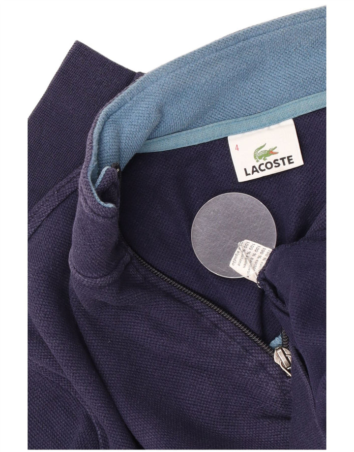 Pulover pentru bărbați Lacoste, cu fermoar, cu gât, mărime 4, bumbac, albastru bleumarin mediu