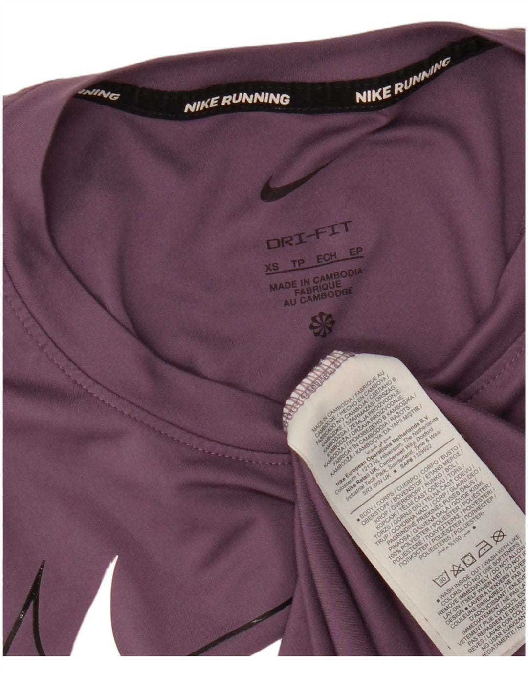 Top cu vestă grafică NIKE Dri Fit pentru femei UK 6 XS Poliester violet