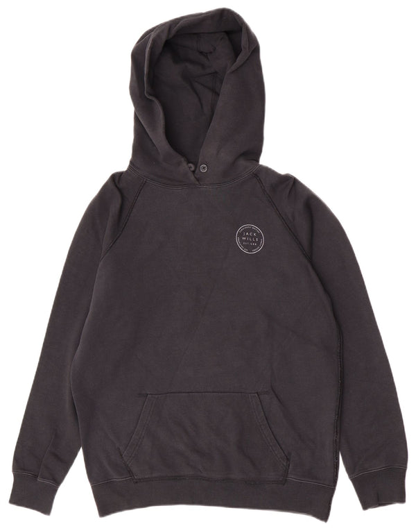 Jack Wills Pulover supradimensionat pentru femei UK 10 Bumbac negru mic