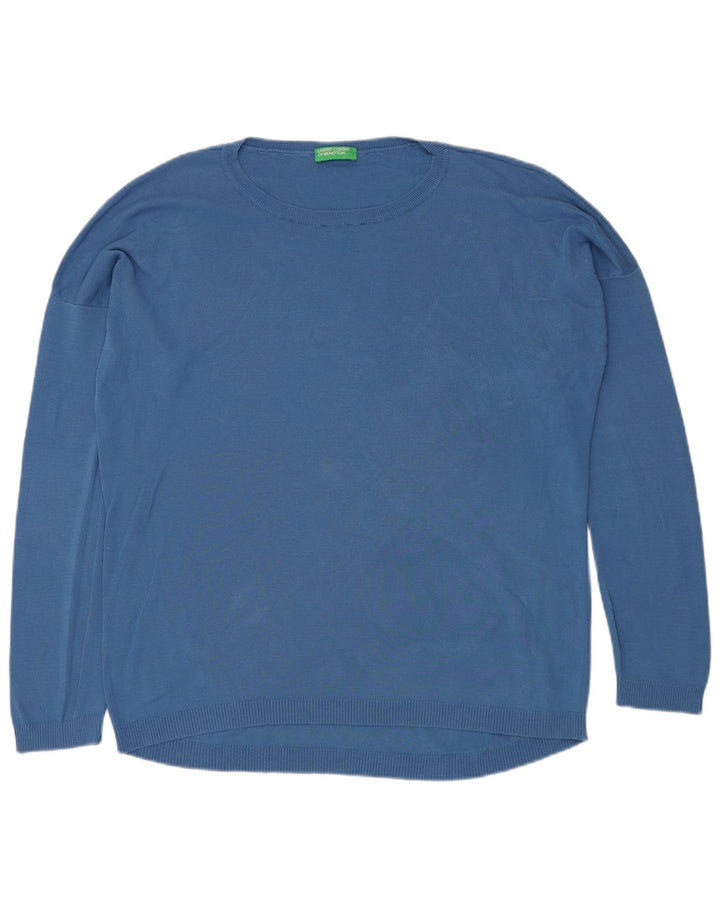 Pulover pentru bărbați BENETTON cu gât crew, XL, albastru