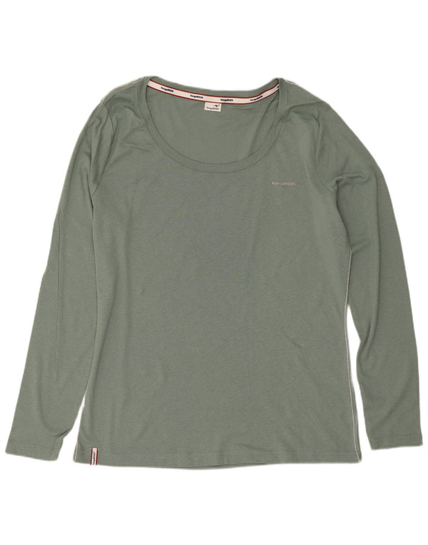 Top pentru femei Kangaroos cu mânecă lungă UK 18/20 XL bumbac verde