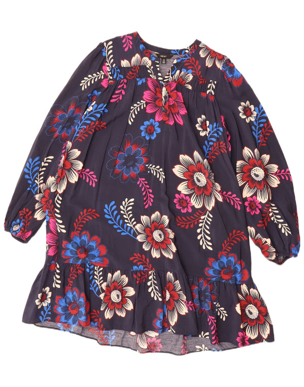 Următorul Rochie supradimensionată cu mâneci lungi pentru femei UK 14, mare, bleumarin, florală