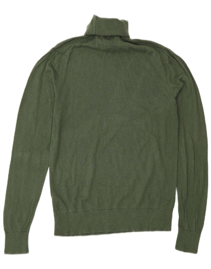 Pulover pentru damă Massimo Dutti cu gât rulat din mătase verde mediu UK 12