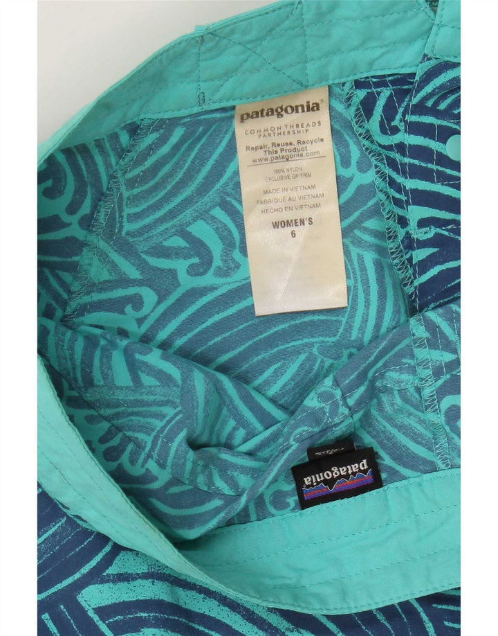 Pantaloni scurți de înot Patagonia pentru femei, cu model abstract, SUA 6, nailon albastru mediu