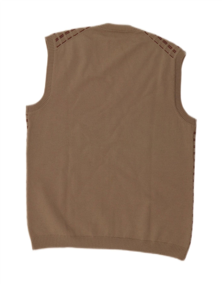 Vestă Vintage bărbați Tank Top Mic Bej Geometric