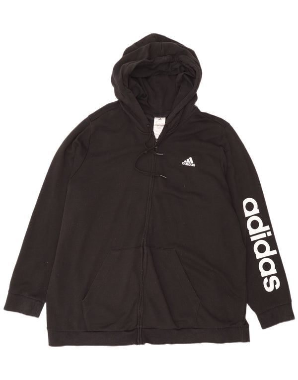 Pulover Adidas pentru femei Graphic Zip Hoodie UK 32/34 4XL Bumbac negru