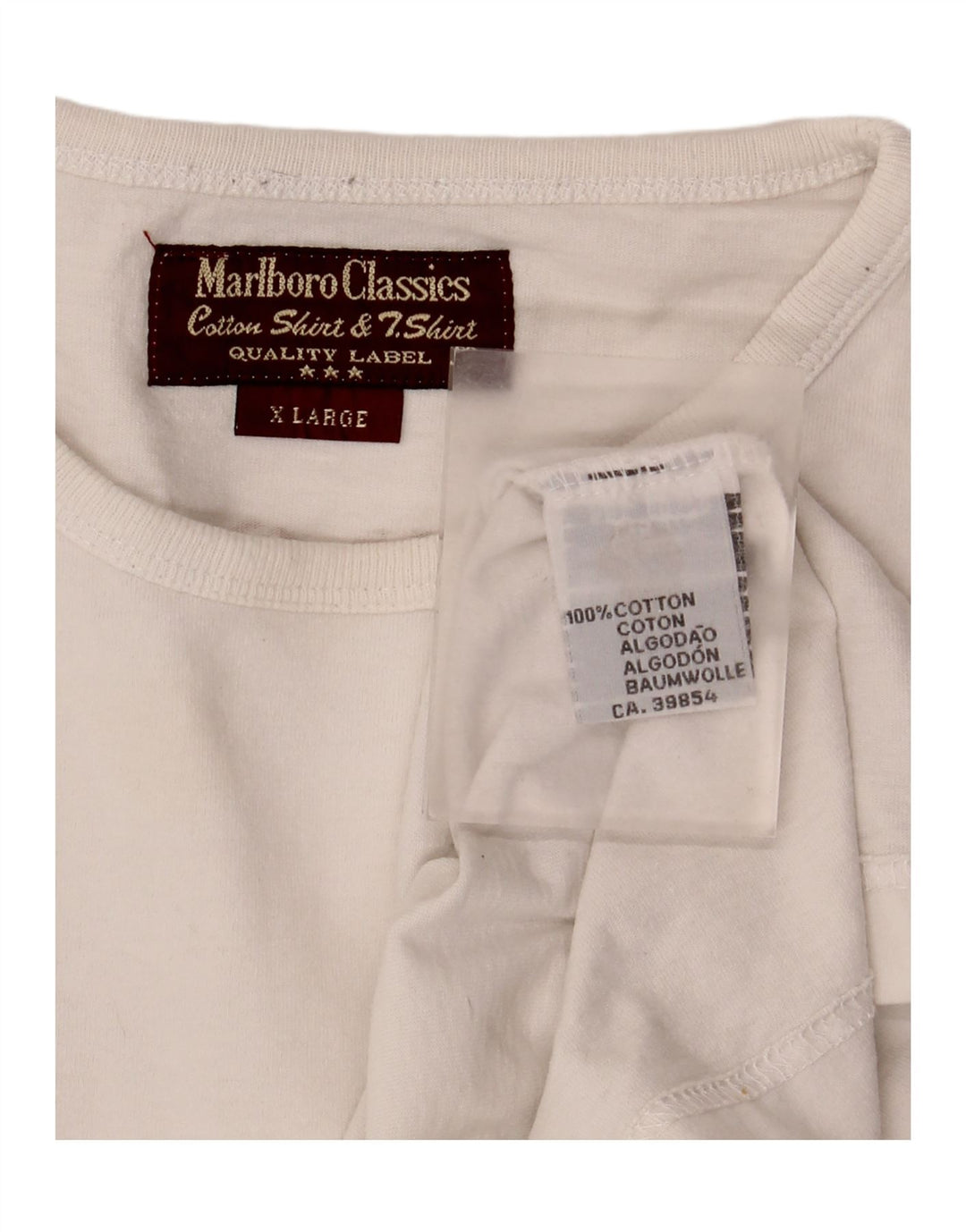 Marlboro Classics pentru bărbați, top grafic cu mânecă lungă, bumbac alb XL